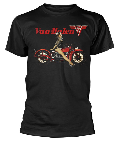 Van Halen 'Pinup Motorcycle' (Black) T-Shirt