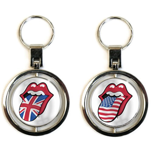 The Rolling Stones 'UK & US Tongues' Spinner Keyring