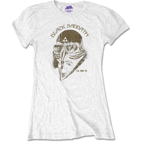 Black Sabbath 'US Tour 78' (White) Womans Fitted T-Shirt