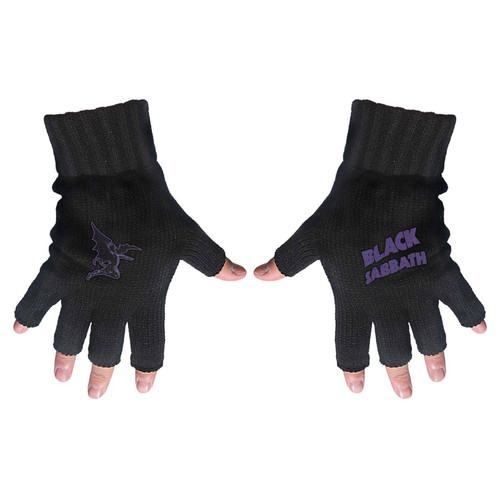 Black Sabbath 'Purple Logo & Devil' Fingerless Gloves