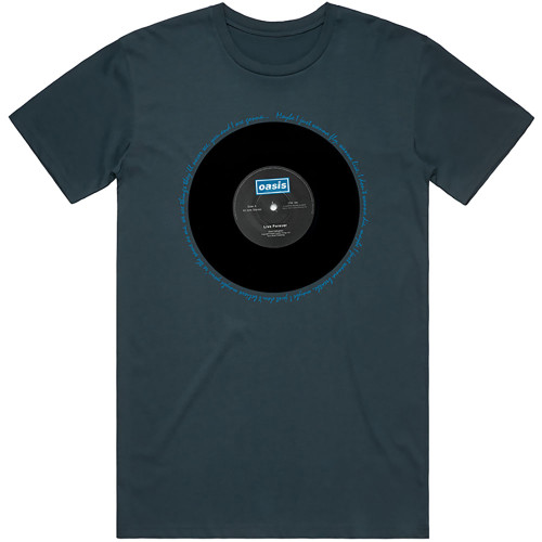 Oasis 'Live Forever Single' (Blue) T-Shirt