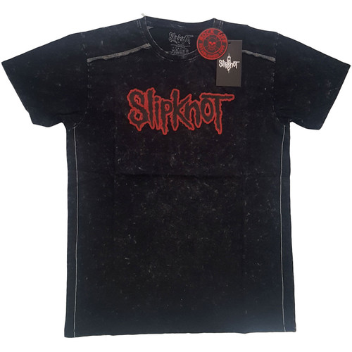 Slipknot 'Logo' (Black) Snow Wash T-Shirt