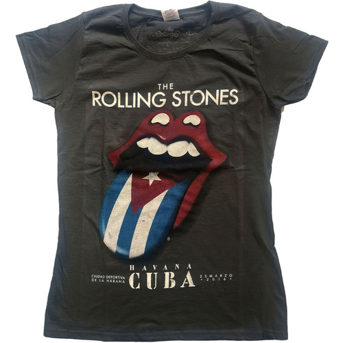 The Rolling Stones 'Havana Cuba' (Grey) Womens Fitted T-Shirt