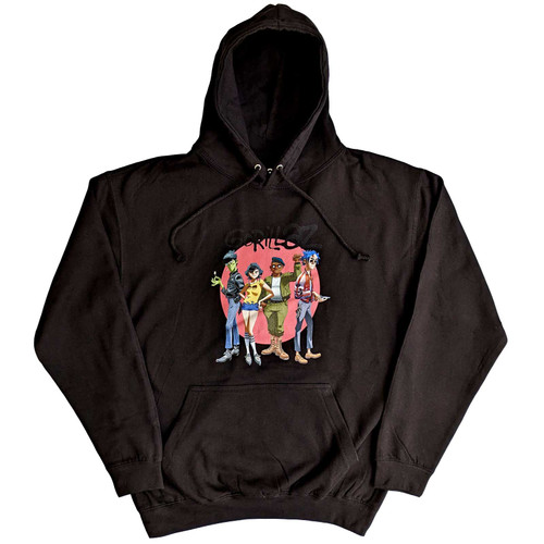 Gorillaz 'Group Circle Rise' (Black) Pull Over Hoodie