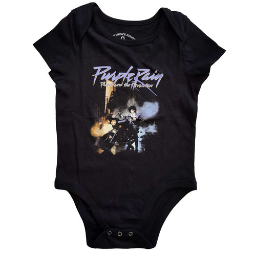 Prince 'Purple Rain' (Black) Baby Grow