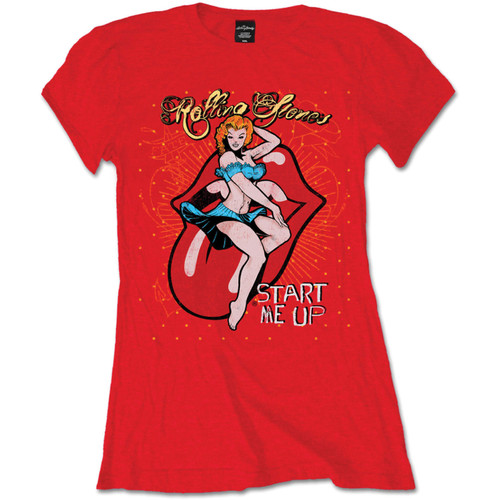 The Rolling Stones 'Start Me Up' (Red) Womens Fitted T-Shirt