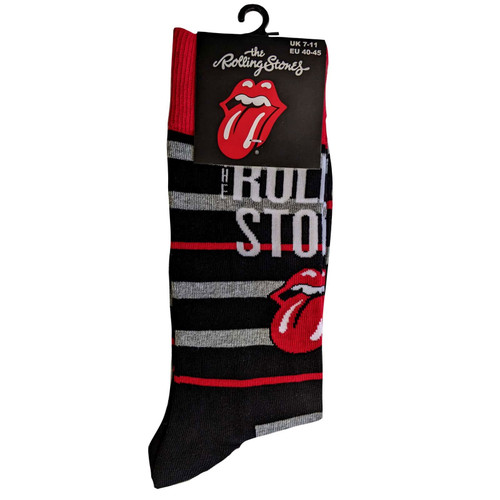 The Rolling Stones 'Logo & Tongue' (Black) Socks (One Size = UK 7-11)