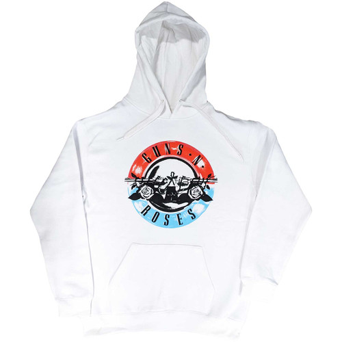 Guns N' Roses 'Motorcross Logo' (White) Pull Over Hoodie