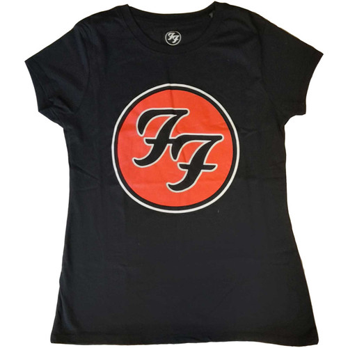 Foo Fighters 'FF Logo' (Black) Womens Fitted T-Shirt
