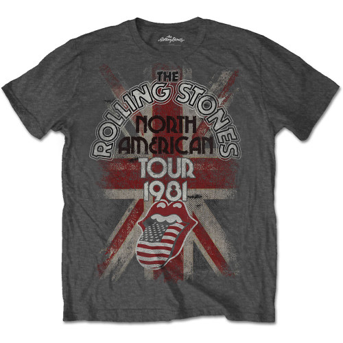 The Rolling Stones 'North American Tour 1981' (Grey) T-Shirt