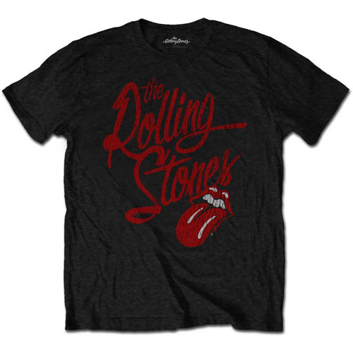 The Rolling Stones 'Script Logo' (Black) T-Shirt