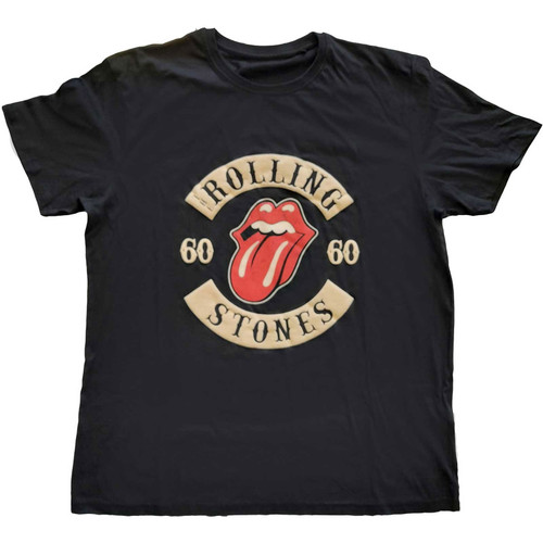 The Rolling Stones 'Sixty Plastered Tongue' (Black) T-Shirt