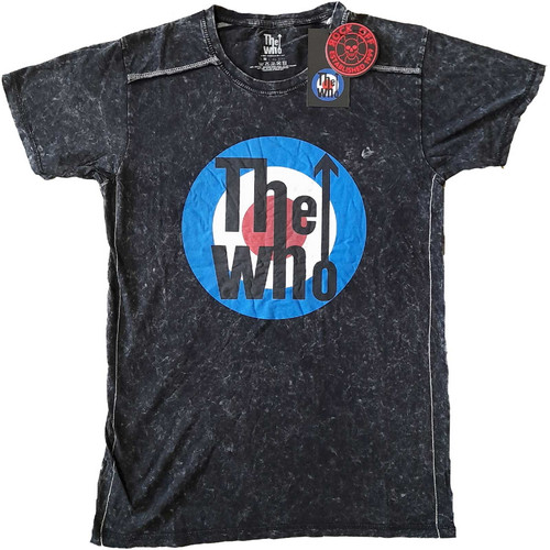 The Who 'Target Logo' (Black) Snow Wash T-Shirt