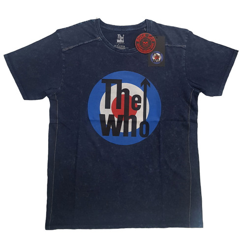 The Who 'Target Logo' (Blue) Snow Wash T-Shirt