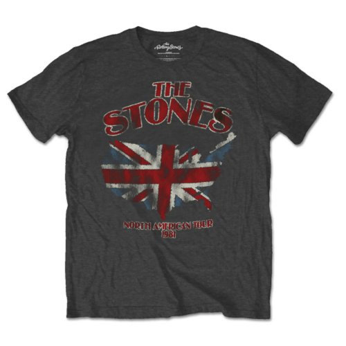 The Rolling Stones 'Union Jack US Map' (Grey) T-Shirt