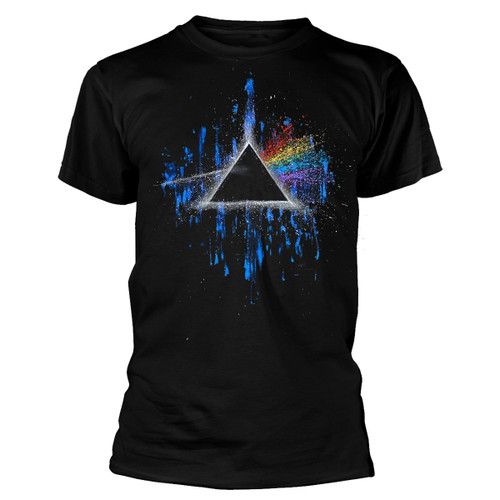 Pink Floyd 'Dark Side of the Moon Blue Splatter' (Black) T-Shirt