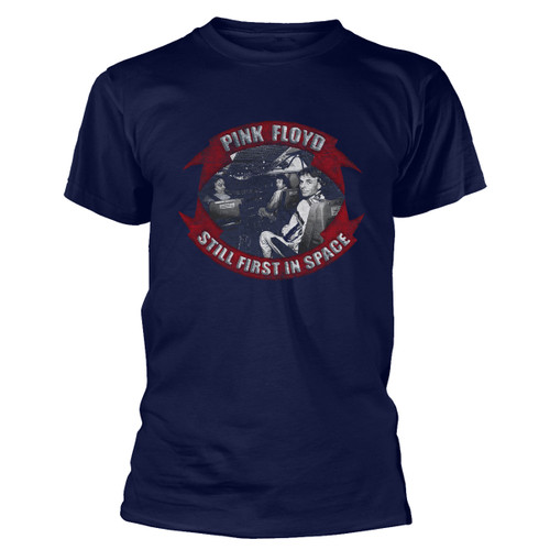 Pink Floyd 'First In Space Vignette' (Navy) T-Shirt