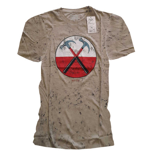 Pink Floyd 'The Wall Hammers' (Sand) Snow Wash T-Shirt