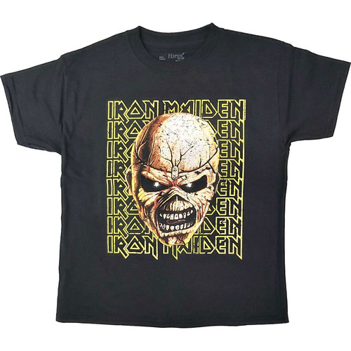 Iron Maiden 'Big Trooper Head' (Black) Kids T-Shirt