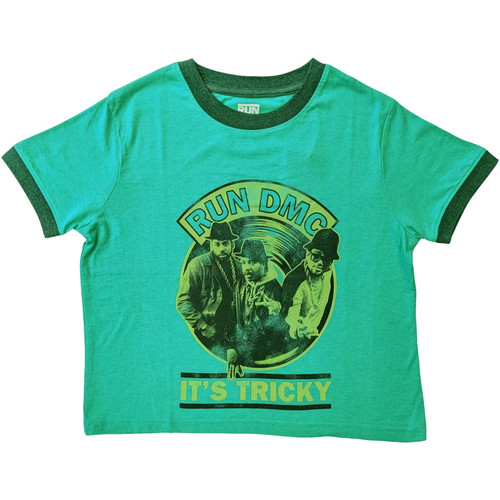 Run DMC 'It's Tricky' (Green) Womens Crop Top