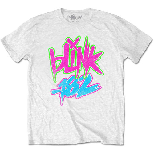 Blink 182 'Neon Logo' (White) Kids T-Shirt