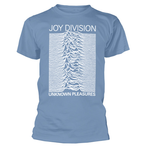 Joy Division 'Unknown Pleasures White On Blue' (Blue) T-Shirt