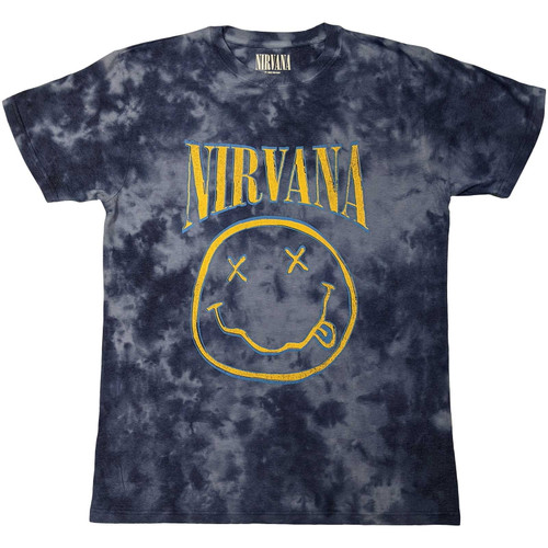 Nirvana 'Smile Blue Stroke' (Dip-Dye) T-Shirt