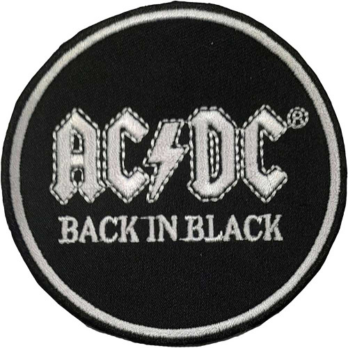 AC/DC 'Back In Black Circle' (Iron On) Patch
