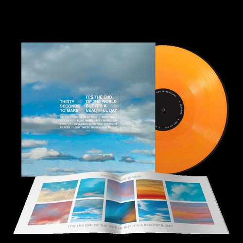 Thirty Seconds To Mars 'It's The End Of The World, But It's A Beautiful Day' LP Opaque Orange Vinyl Alternative Cover + Litho Print