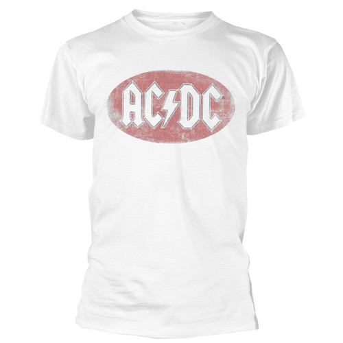 AC/DC 'Oval Logo Vintage' (White) T-Shirt