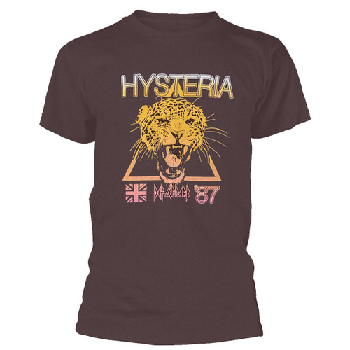 Def Leppard 'Hysteria World Tour' (Brown) T-Shirt