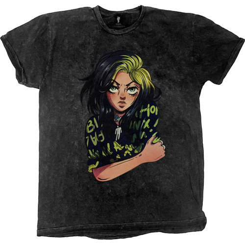 Billie Eilish 'Anime Billie' (Dye Wash) T-Shirt