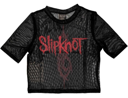 Slayer 'Scratchy Logo' (Black) Womens Mesh Crop Top