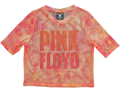 Pink Floyd 'Stacked Logo' (Multicoloured) Womens Mesh Crop Top