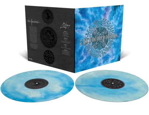 Amorphis 'Elegy' 2LP Custom Galaxy Merge Cyan Blue White Vinyl