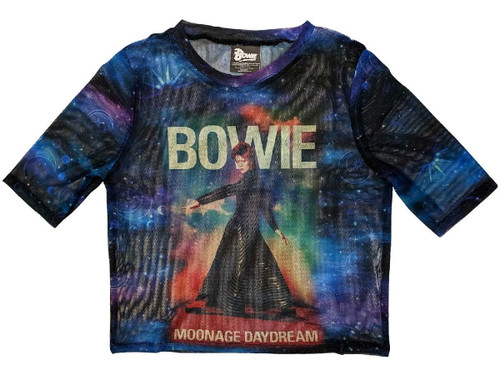 David Bowie 'Moonage Daydream' (Multicoloured) Womens Mesh Crop Top
