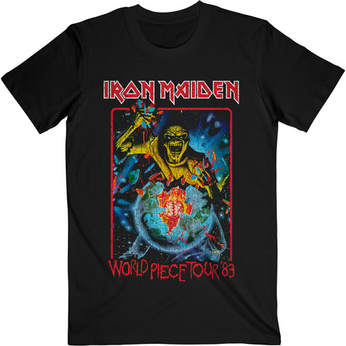 Iron Maiden 'World Slavery Tour 84 - 85' (Black) T-Shirt