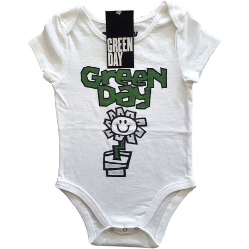 Green Day 'Flower Pot' (White) Baby Grow