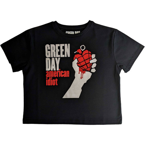 Green Day 'American Idiot' (Black) Womens Crop Top