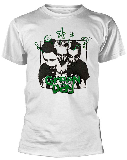 Green Day 'Scream Square' (White) T-Shirt | Eyesore Merch