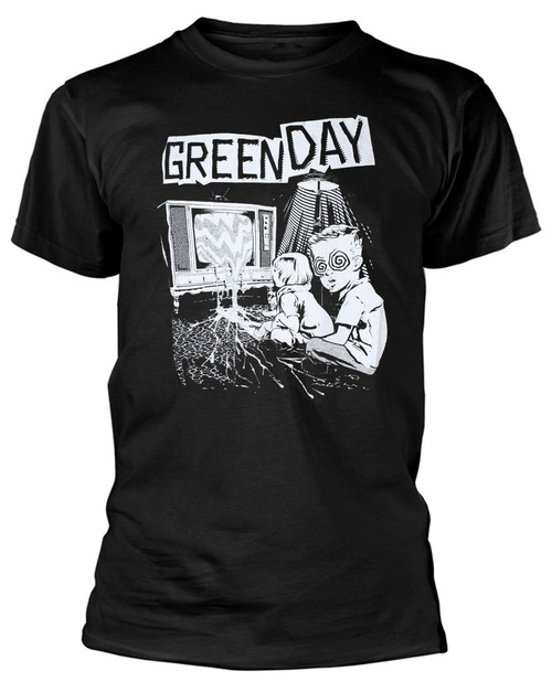 Green Day 'TV Wasteland' (Black) T-Shirt