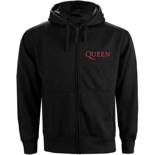 Queen 'Classic Crest' (Black) Womens Zip Up Hoodie