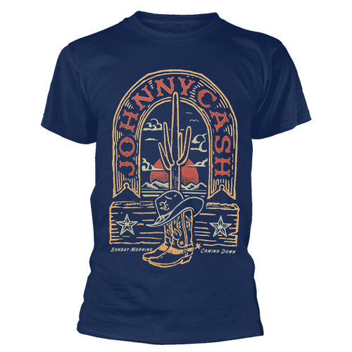 Johnny Cash 'Sunday Morning' (Blue) T-Shirt