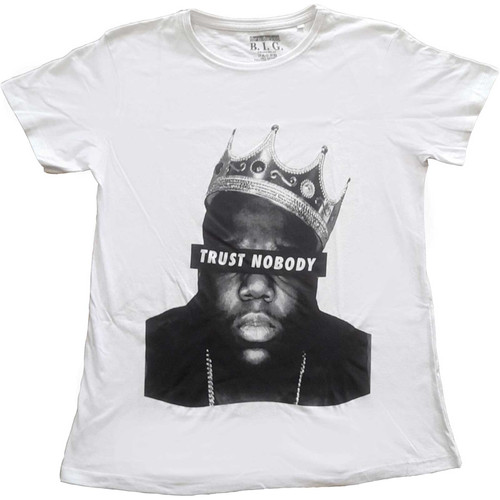 Notorious B.I.G 'Trust Nobody' (White) Womens Fitted T-Shirt