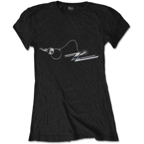 ZZ Top 'Hot Rod Keychain' (Black) Womens Fitted T-Shirt