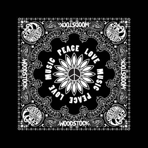Woodstock 'Peace Love Music' Bandana