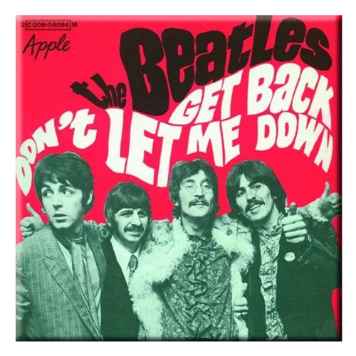 The Beatles 'Get Back/Don't Let Me Down (Red)' Fridge Magnet