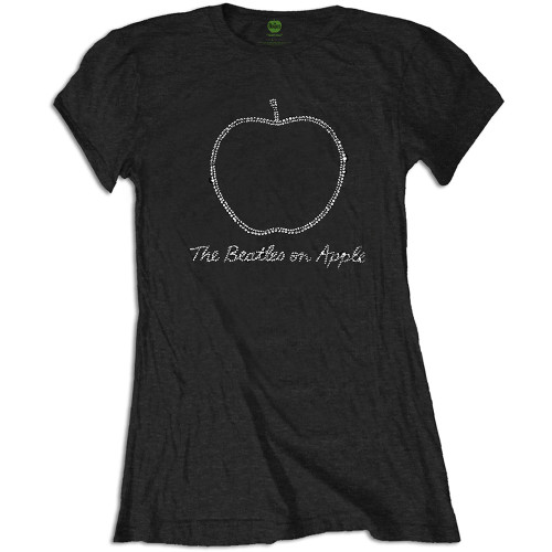 The Beatles 'On Apple Diamante' (Black) Womens Fitted T-Shirt