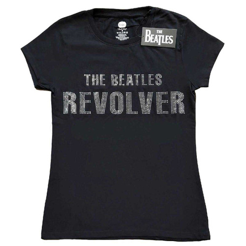 The Beatles 'Revolver Diamante' (Black) Womens Fitted T-Shirt