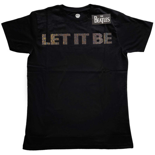 The Beatles 'Let It Be Diamante' (Black) T-Shirt